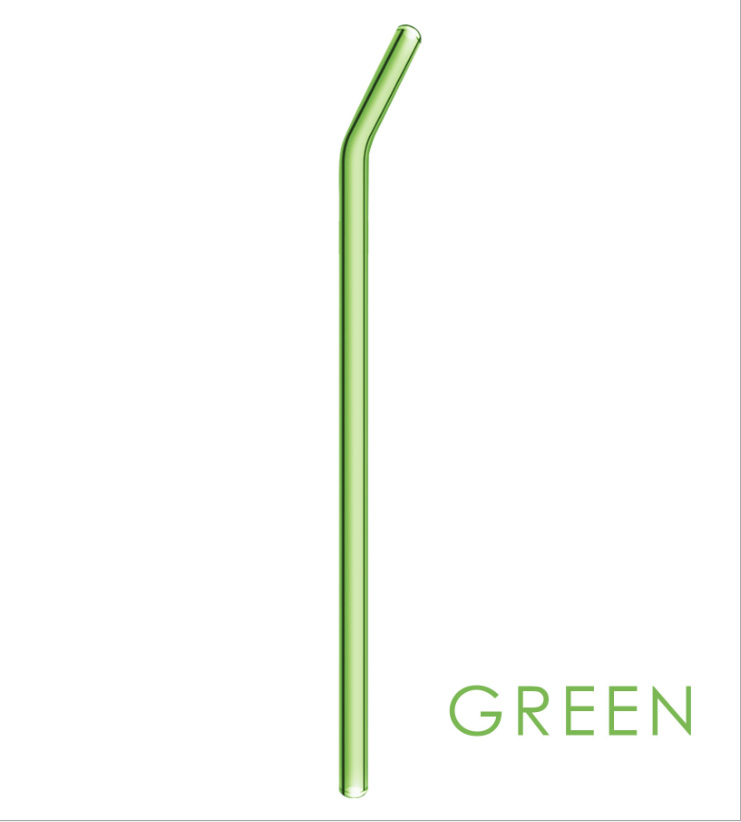 Curved High Borosilicate Glass Straw for Juice and Milk