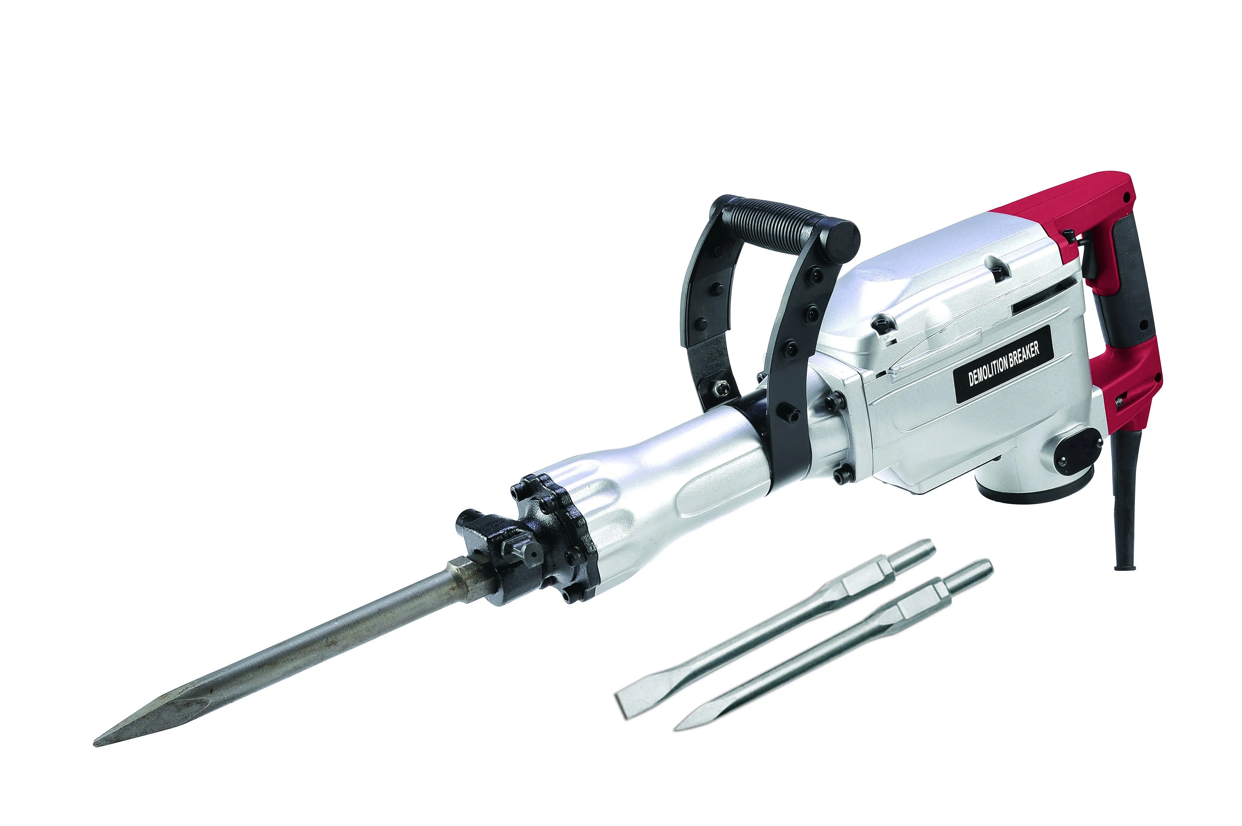 2100W Heavy Duty Electric Demolition Jack Hammer Drill Concrete Breaker with Flat Chisel Bull Point Chisel