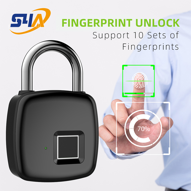Smart Fingerprint Lock Mini USB Charging Smart Padlock Cabinet Fingerprint Lock Bag Padlock
