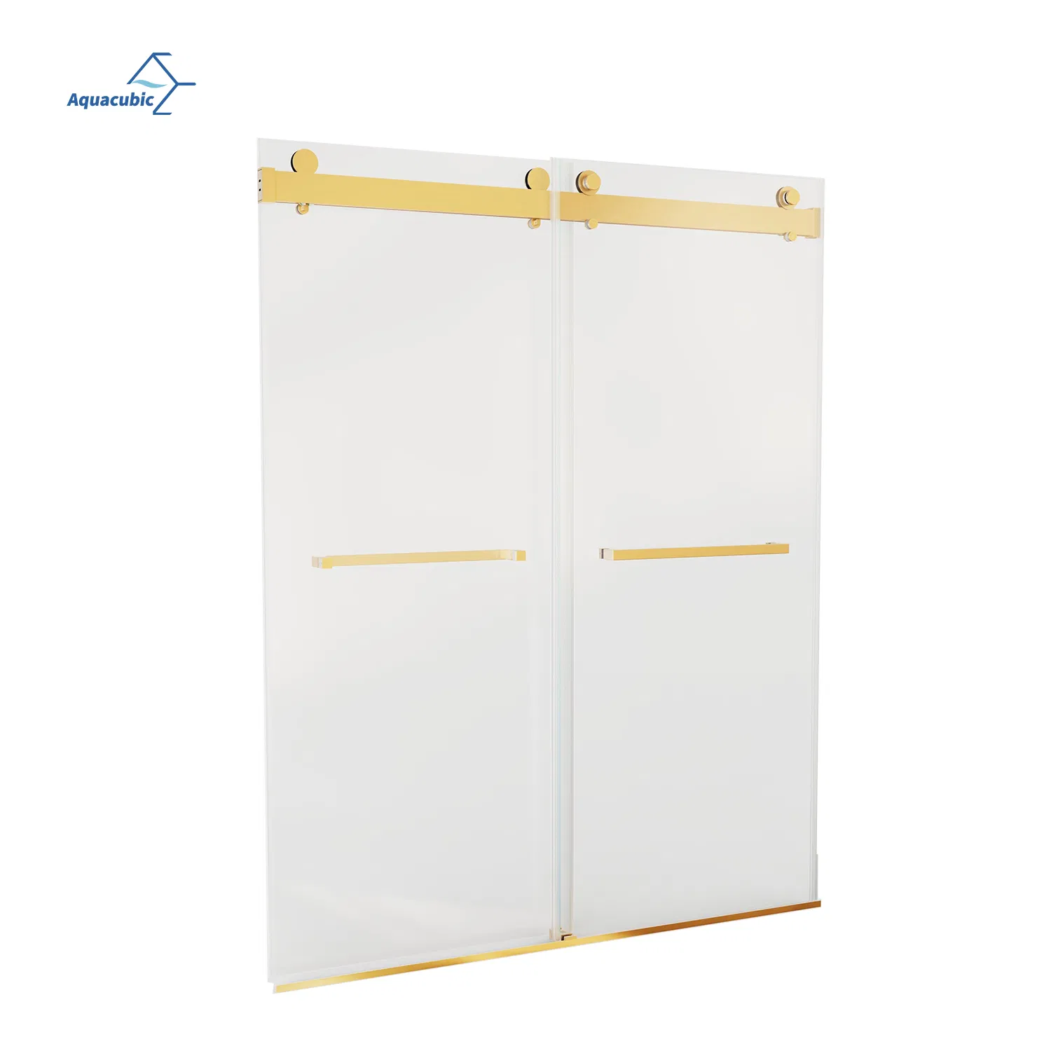 High End Luxury Gold Stainless Steel Fittings Shower Enclosure Sliding Glass Doors