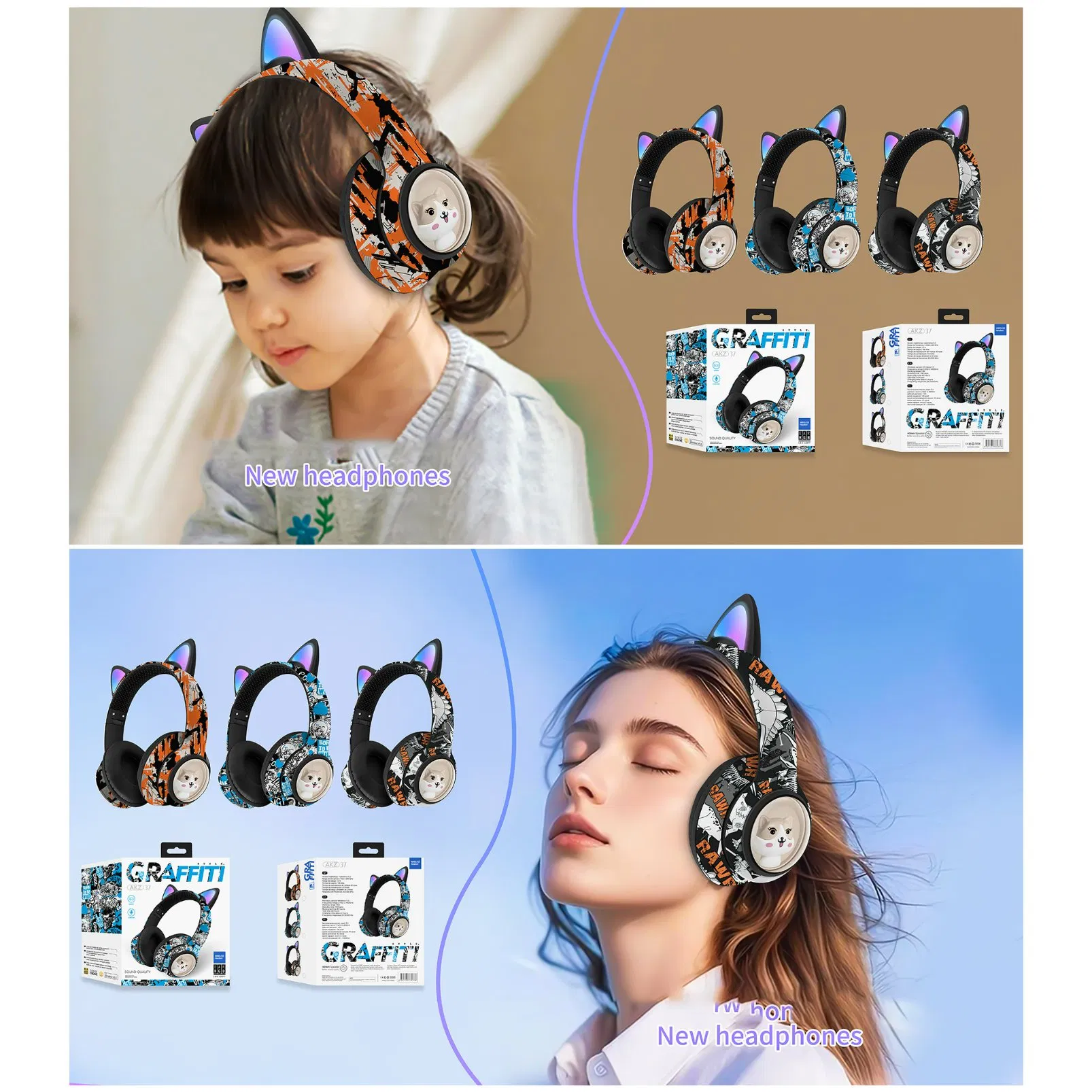 Беспроводные наушники с FM-радио и микрофоном