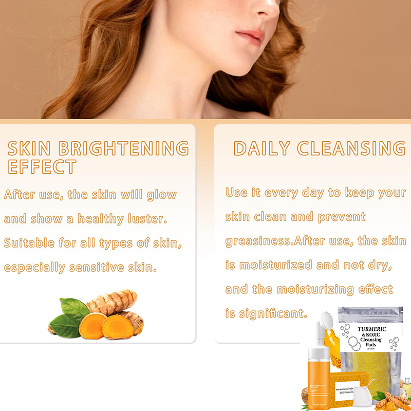 Beauty Cosmetics Turmeric Whitening Soap Mousse Turmeric Skin Care Set