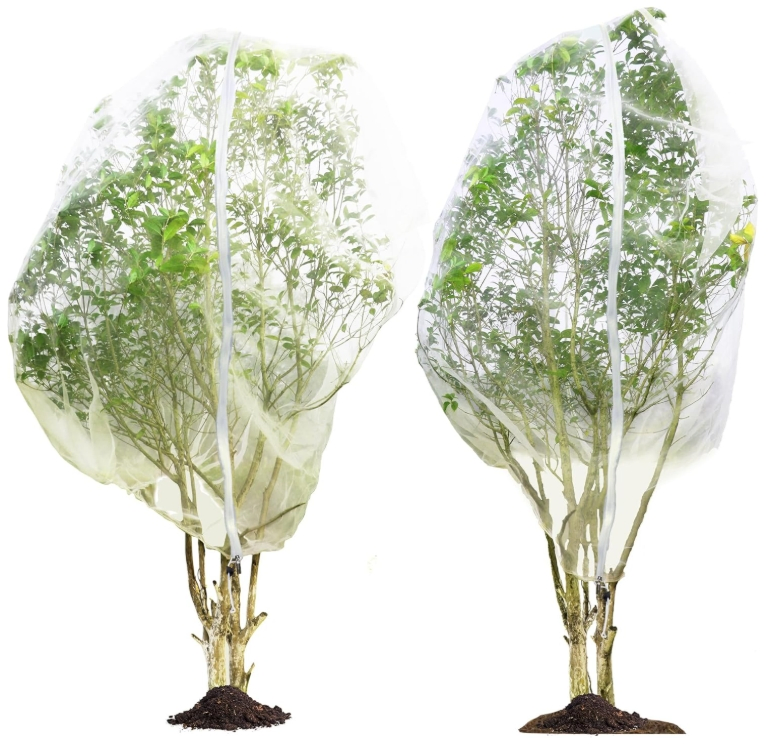 Fruit Tree Netting Garden Plants Protection Cover Bags with Drawstring and Zipper - Bird Barrier Mesh for Blueberry, Vegetables and Fruits