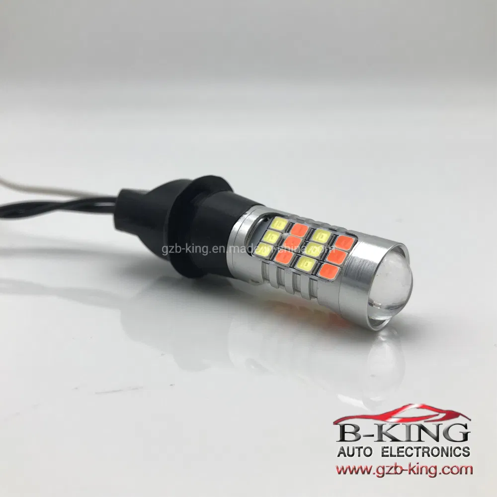 Светодиодная лампа W16W T15 белая+красная для стоп-сигнала и ДХО