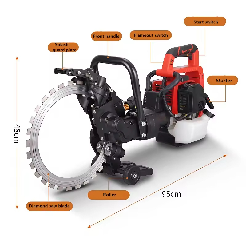 Glgw Hand-Held Gasoline Cutting Machine Concrete Wall Cutter Industrial Grade Wall Cutter Ring Saw