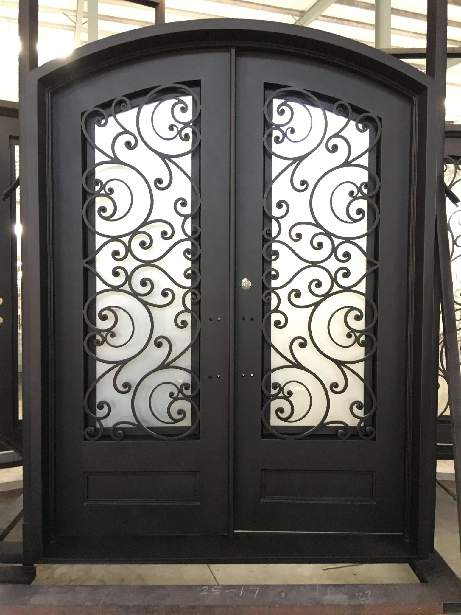 Faux Finishing Anti-Rust Wrought Iron Door with Insulating Glass