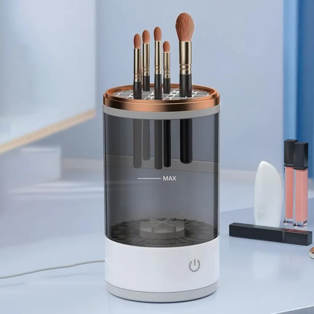 New Cosmetic Cleaning Nail Products Portable Electric Automatic Makeup Roller Brush Cleaner Machine