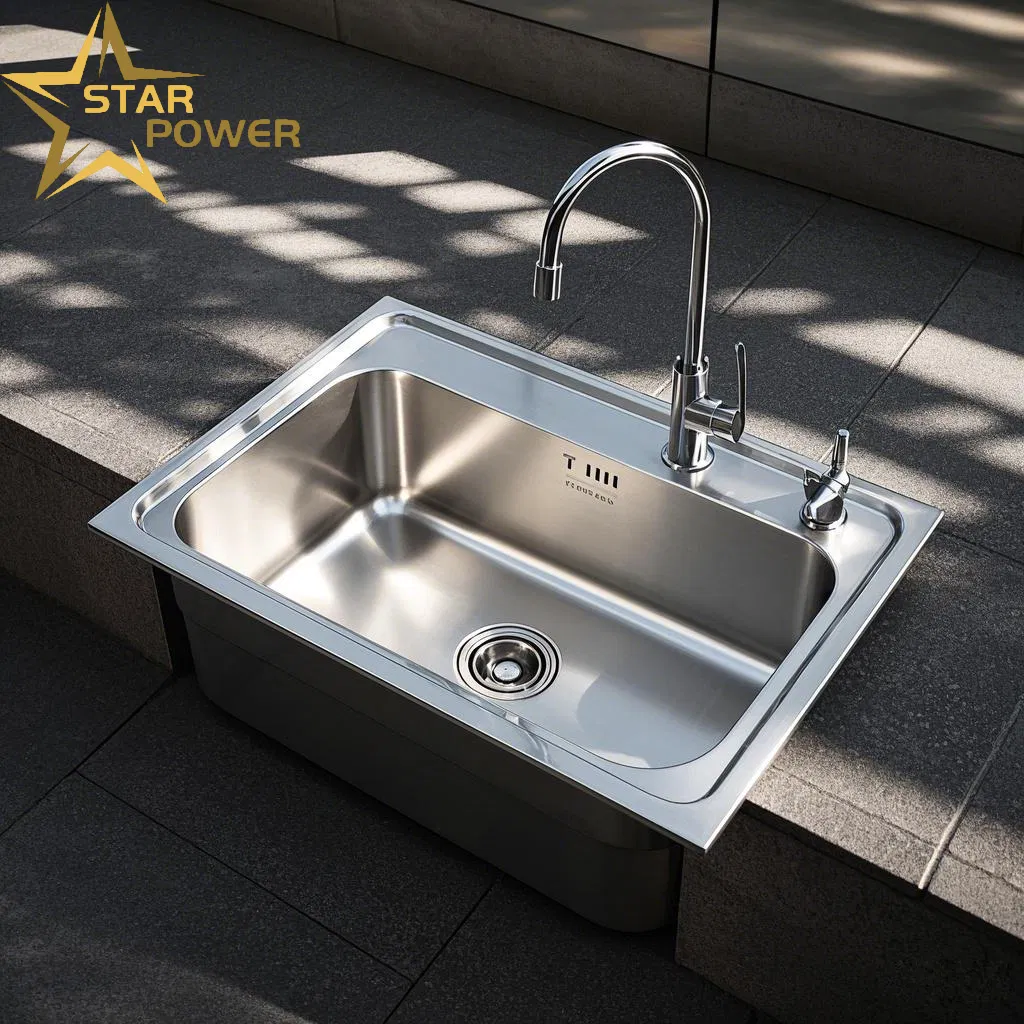 Premium 201 Stainless Steel Handmade Winged Single-Basin Sink