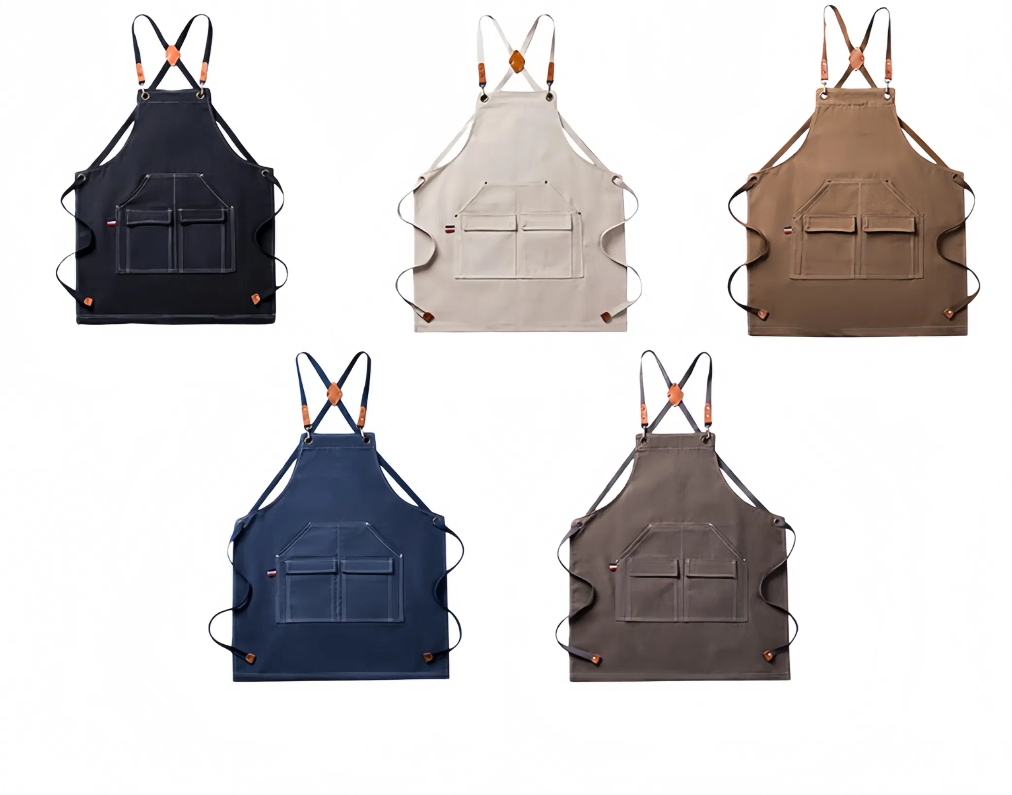 Custom Logo Polycotton Stain-Resistant Kitchen Cafe Apron