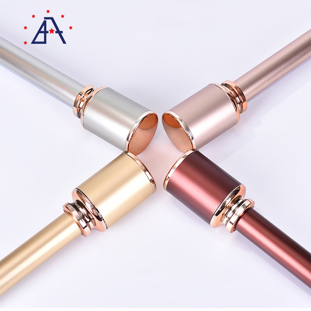 European Style Aluminium Double Curtain Rod with Accessories in Stock