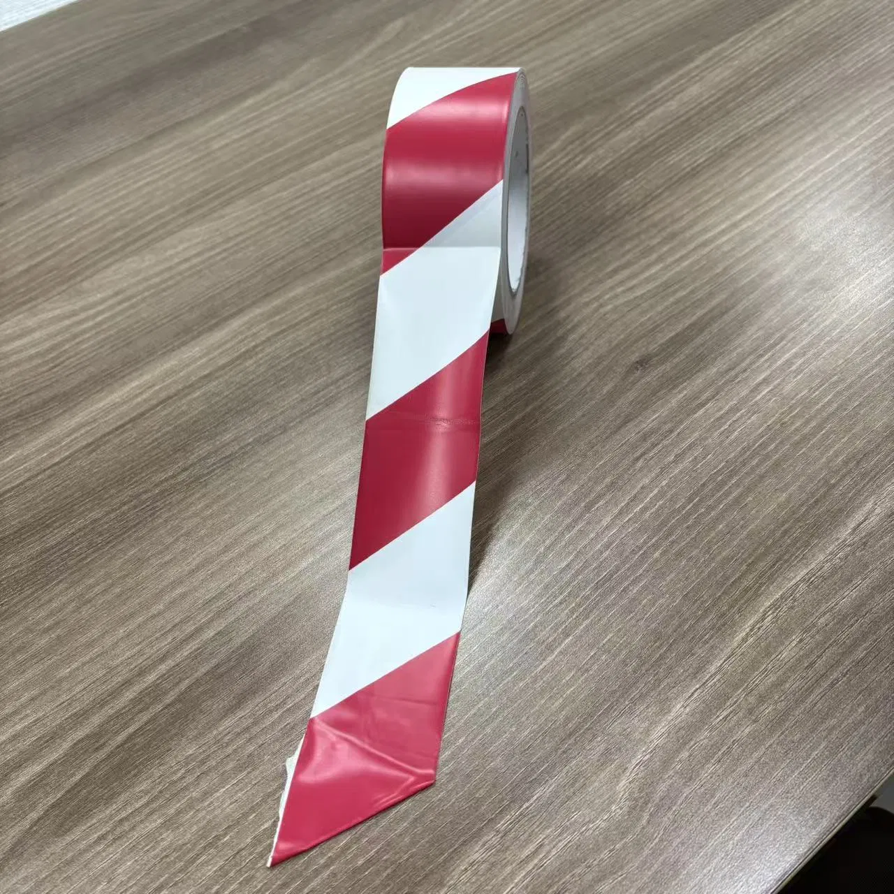 Red and White PVC Warning Tape