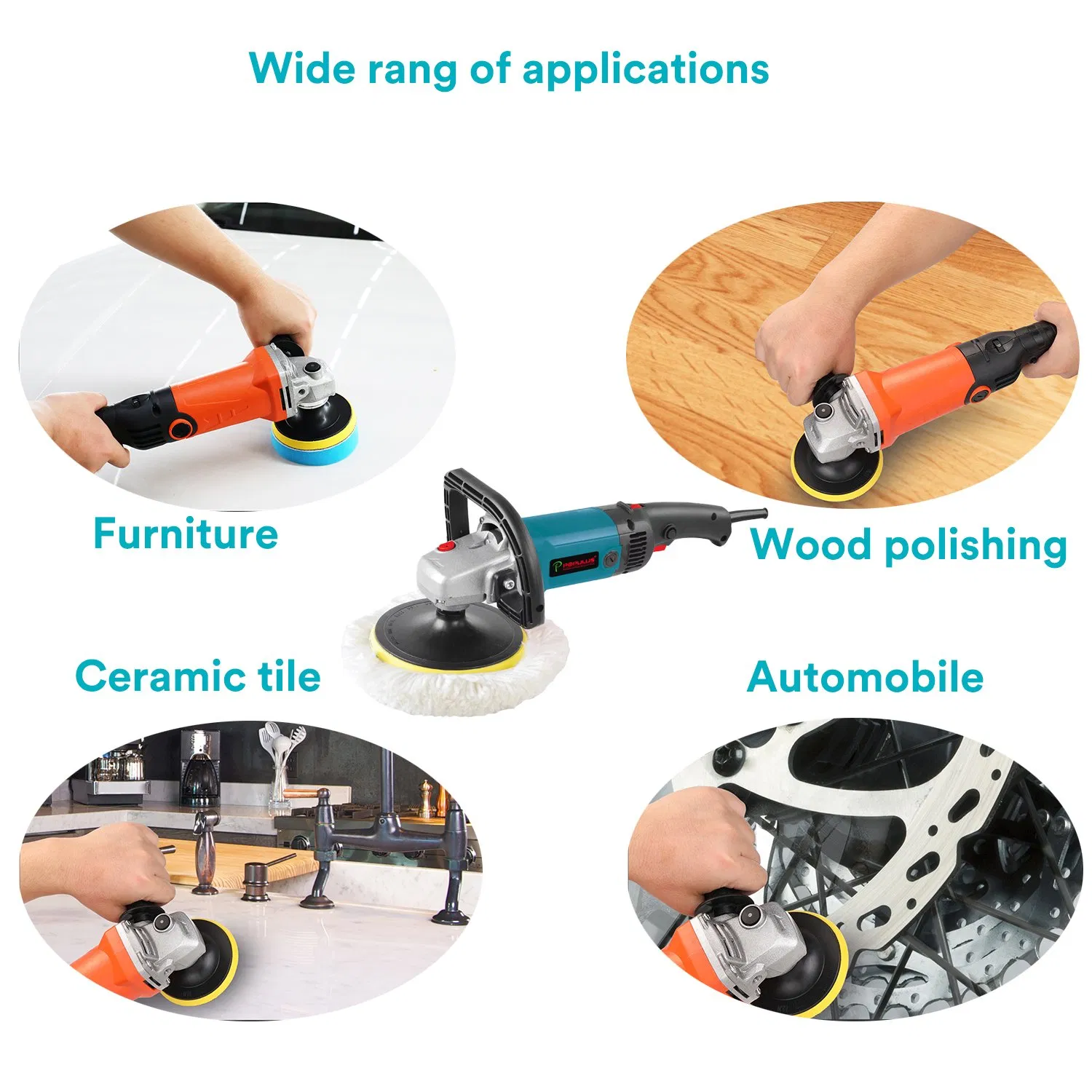 Populus New Arrival Industrial Quality Car Polisher Power Tools 1500W/11000rpm 180mm Electric Polisher for Nigerian Market