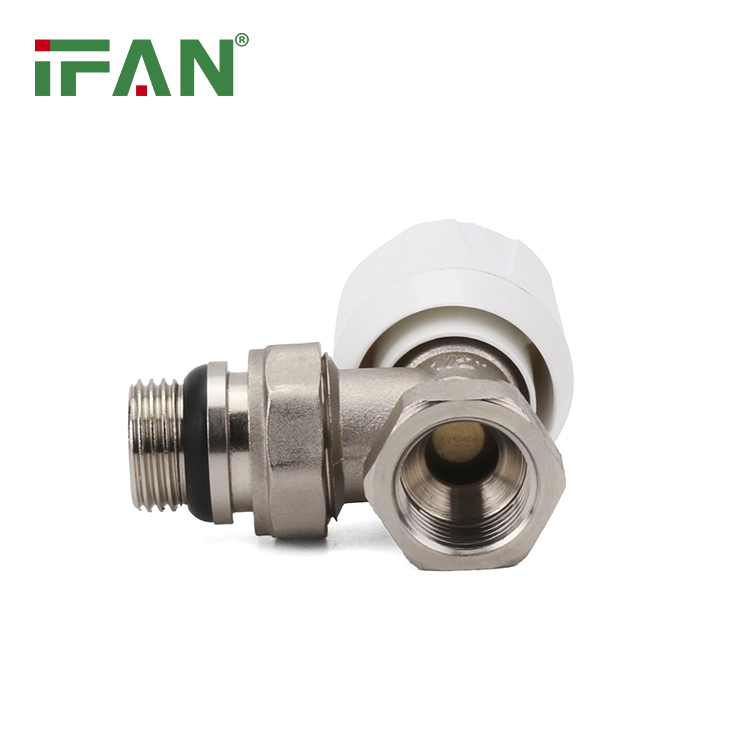 Ifan DIN16892 Brass Radiator Valve 1/2'' 3/4'' Angle Temperature Control Valve Brass Radiator Valve
