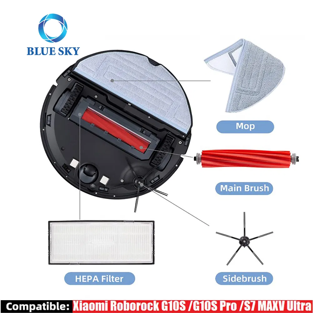 H12 Filter Main Side Brush Mop Cloth Replacement Spare Parts for Roborock S7 Maxv Ultra / G10s / G10s PRO Robot Vacuum Cleaner