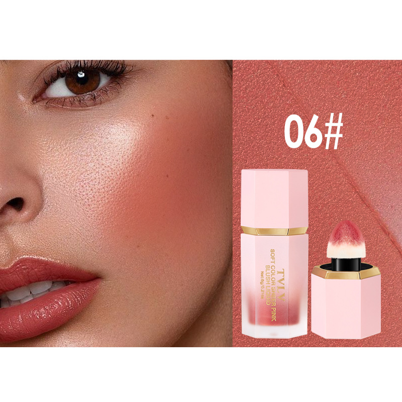 Velvet Six-Color Liquid Blush and Long-Lasting Lip Gloss Set