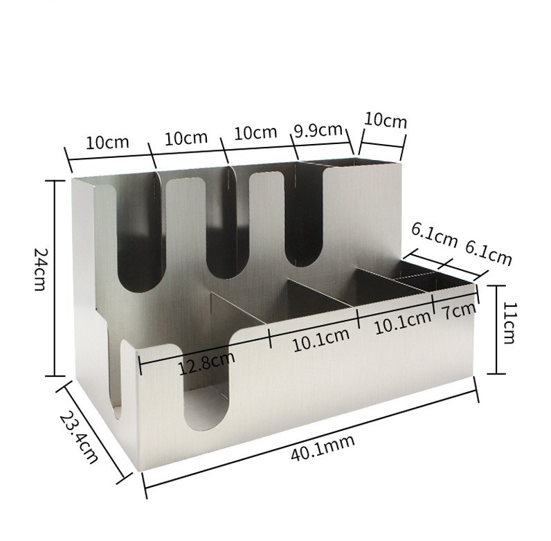 Rectangle Stainless Steel Metal Tissue Box Napkin Straws Holder Restaurant Bar Caddy for Comandon Normandin-Mercier