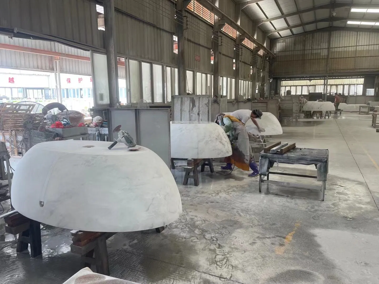 Customized Natural Stone elliptical Bianco Carrara white marble bathtub for Home/Hotel/House/Resorts/villas Bathroom decoration