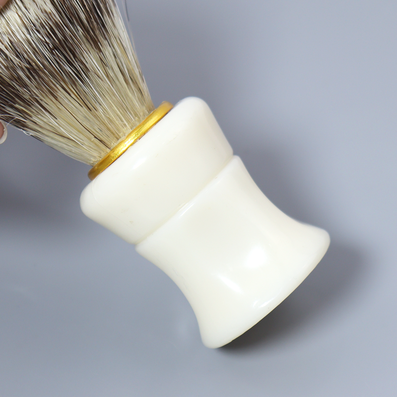 Luxury 100% Pure Badger Ultra Heavy Acrylic Travel Self Foaming Shave Brush Large Fast Lather White Handle Shaving Brush