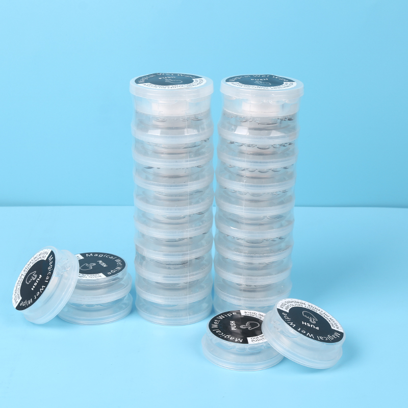 OEM Wholesale Portable Refreshing Lemon Fragrance Magical Push Wet Wipes Magical Push