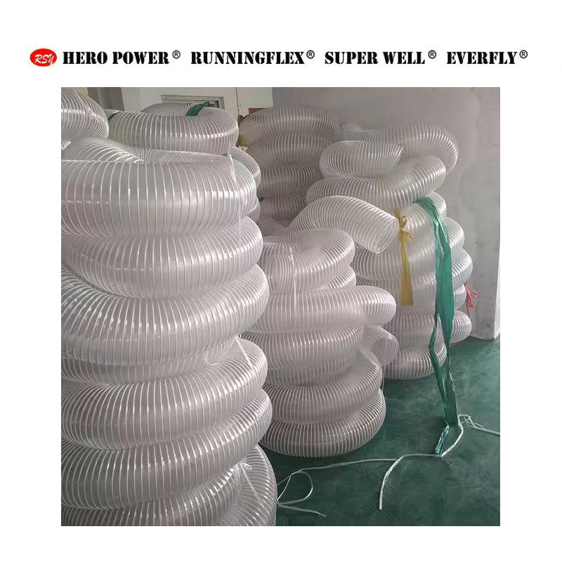 Steel Wire Reinforced PU Ducting Hose Chemical Resistant Industrial Vacuum Ventilation PVC Air Duct Hose
