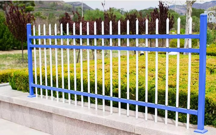 Galvanized Steel Spear Picket Fence/Welded Steel Picket Fence/Black Garden Fence Panel /Square Tube Palisade Picket Fence Panel