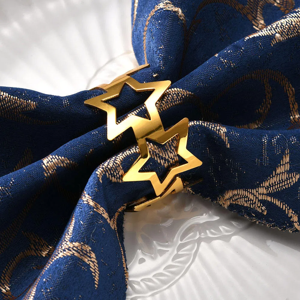 Metal Star Style Gold and Silver Napkin Ring for Wedding with FDA
