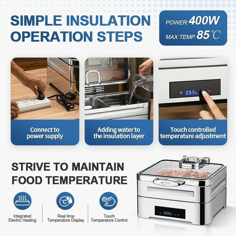 Corrosion-Resistant Stacked Hydraulic Round Electric Food Warmer Breakfast Buffet Stove