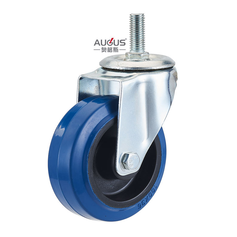 3/4/5/6/8 Inch Elastic Rubber Caster Wheel Industrial Caster for Dolly Cart