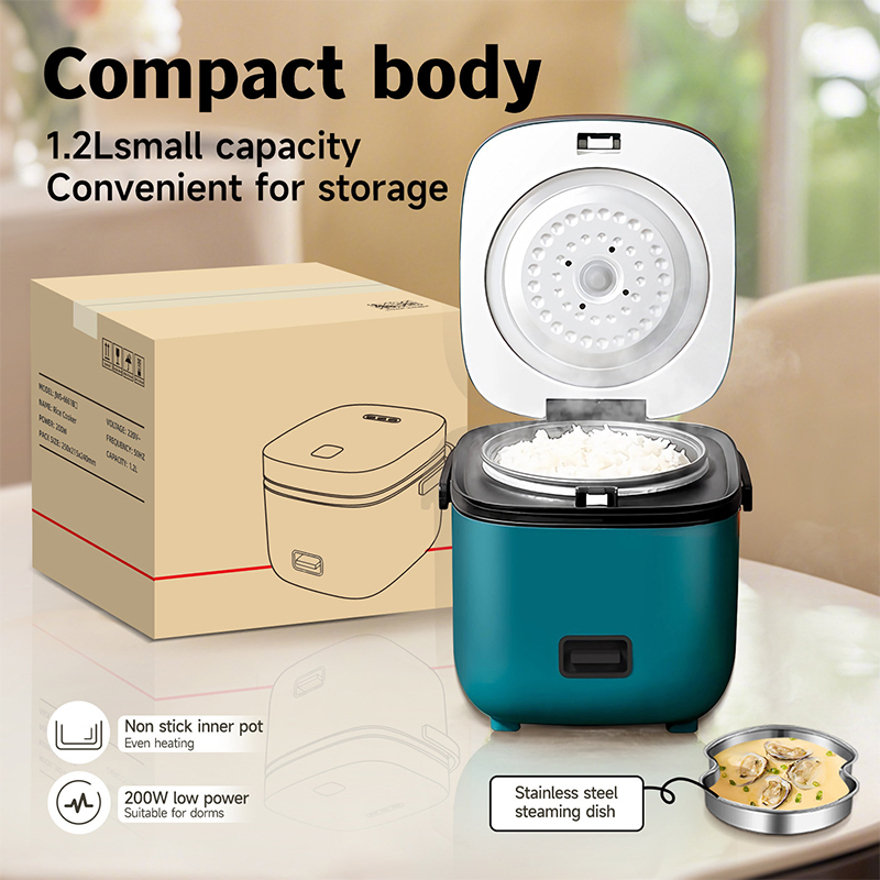 1.2L Exquisite Mini Smart Rice Cooker with Aluminum Alloy Non-Stick Inner Liner