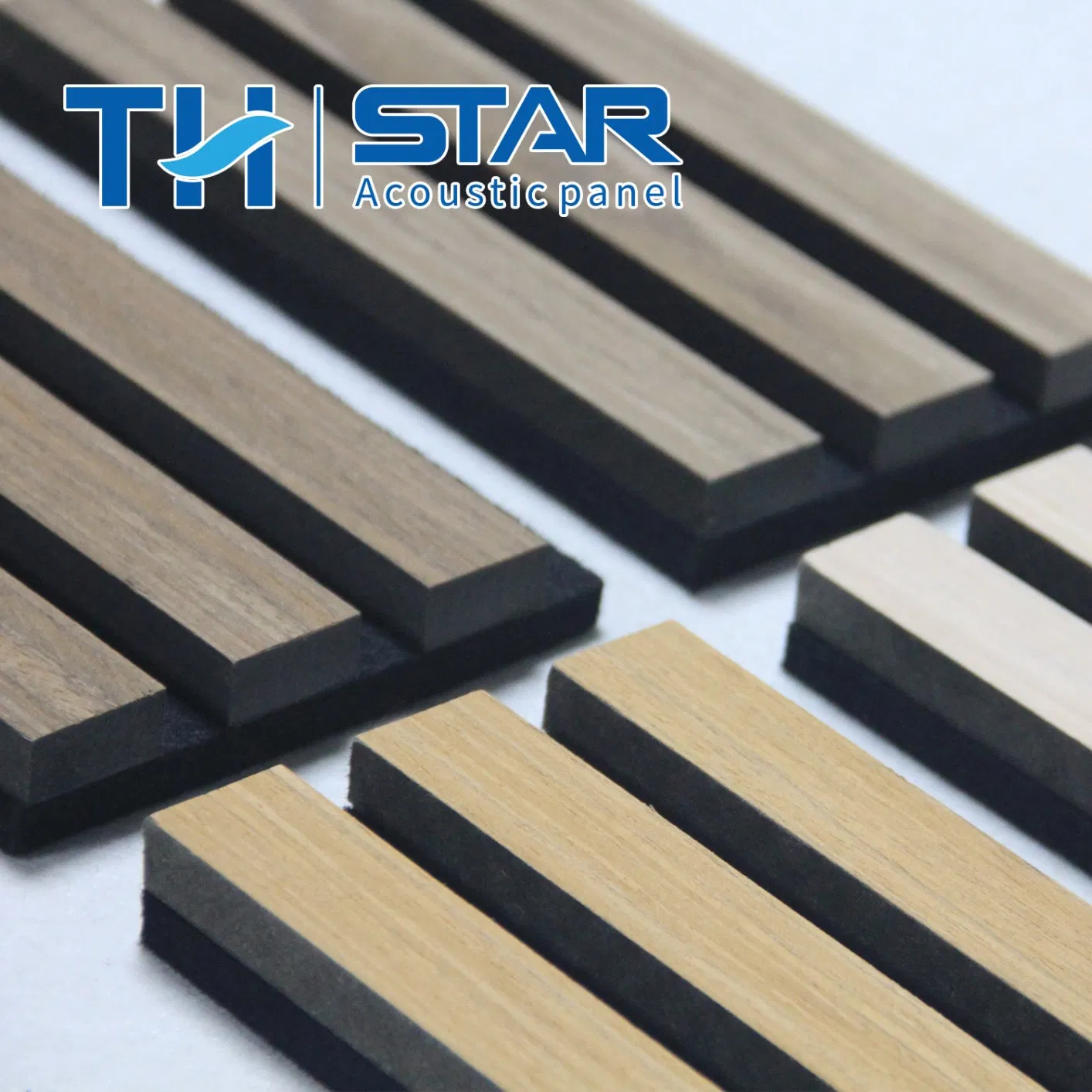 Akupanel Eco-Friendly Sound Absorption Slatted Wood Veneer MDF Wood Slat Acoustic Panels