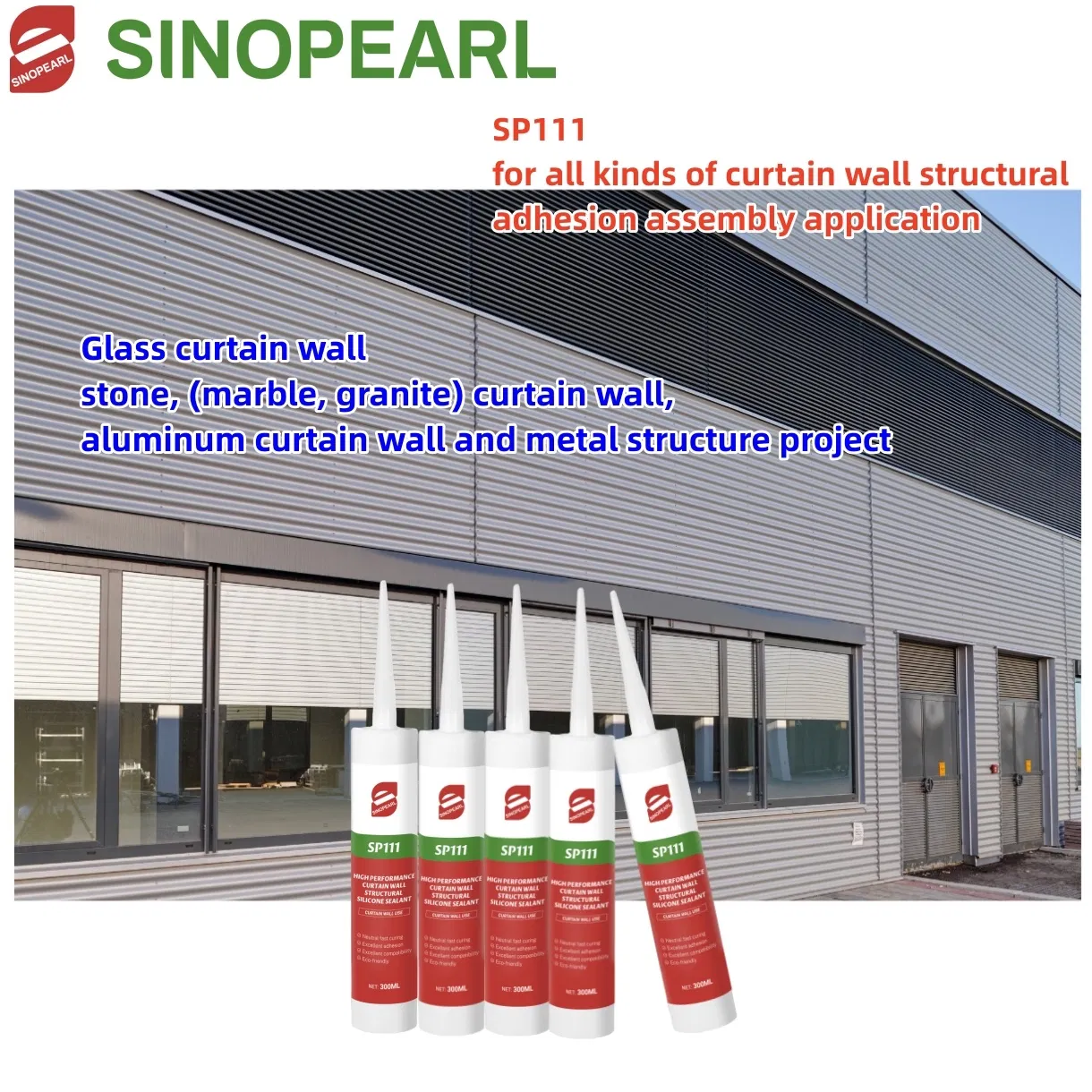 Sinopearl Bond Structural Silicone Sealant for Glass Curtain Wall Aluminum Panel Weatherproof Anti-Yellowing China