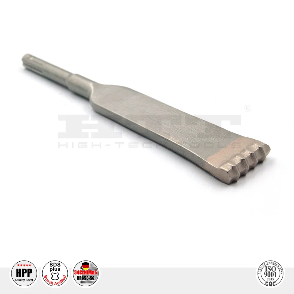 Supreme Carbide Tipped 32mm Flat Mortar Hammer Chisel SDS Plus 4 Teeth for Concrete Brick Cement Stone Breakage