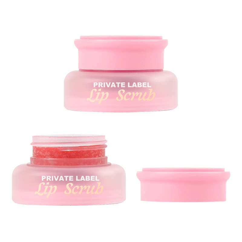 Wholesale Custom Organic Vegan Sugar Lips Care Pink Strawberry Lip Scrub Supplier