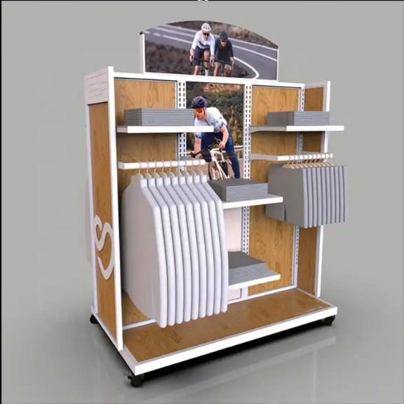 Retail Clothing Store Metal Shelves Design Standing Modern Style Clothes Display Racks Shelves