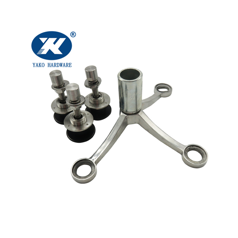 200 220mm 3 Way Arms Column Mount Curtain Wall Fittings Glass Spider