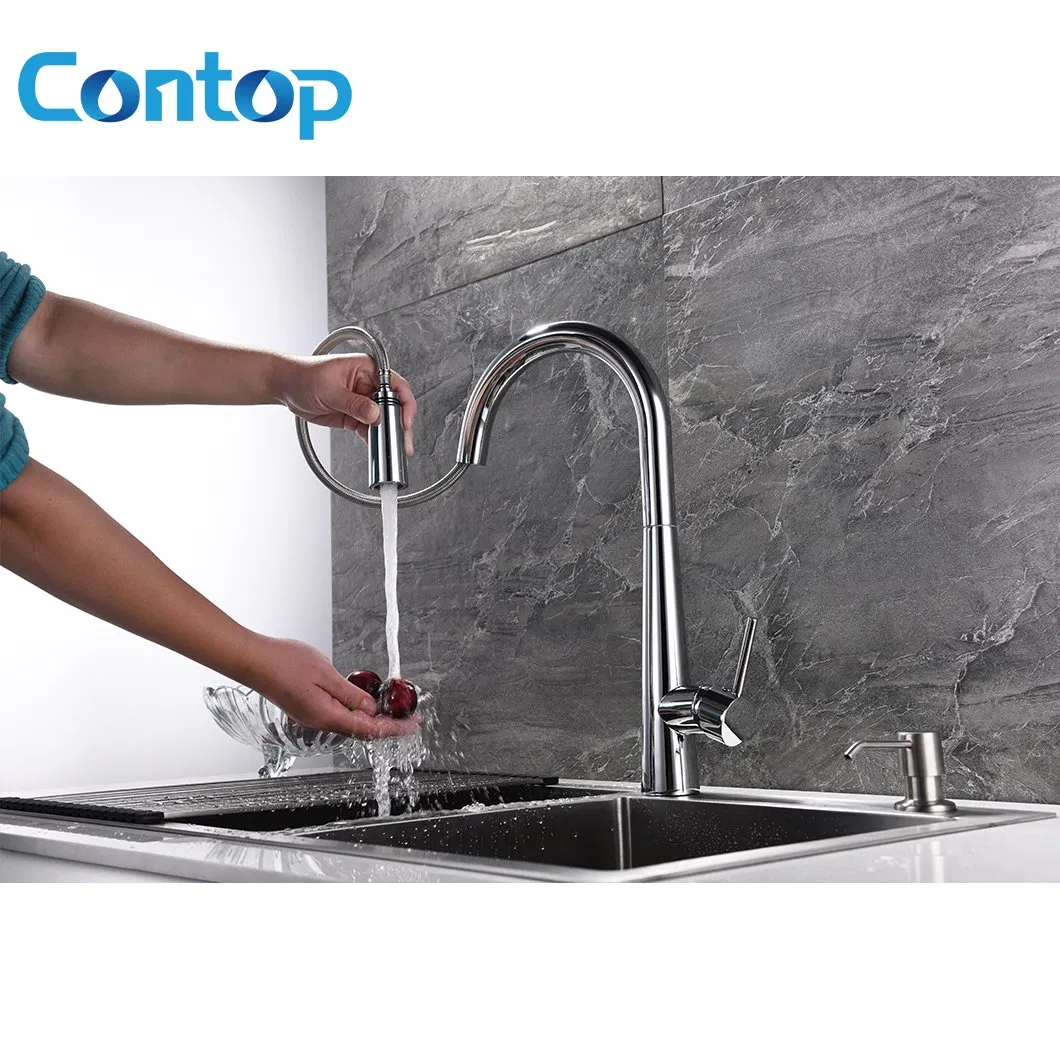 Hot Sale Lead Free Pull out Down Kitchen Sink Mixer Brass Kitchen Faucet