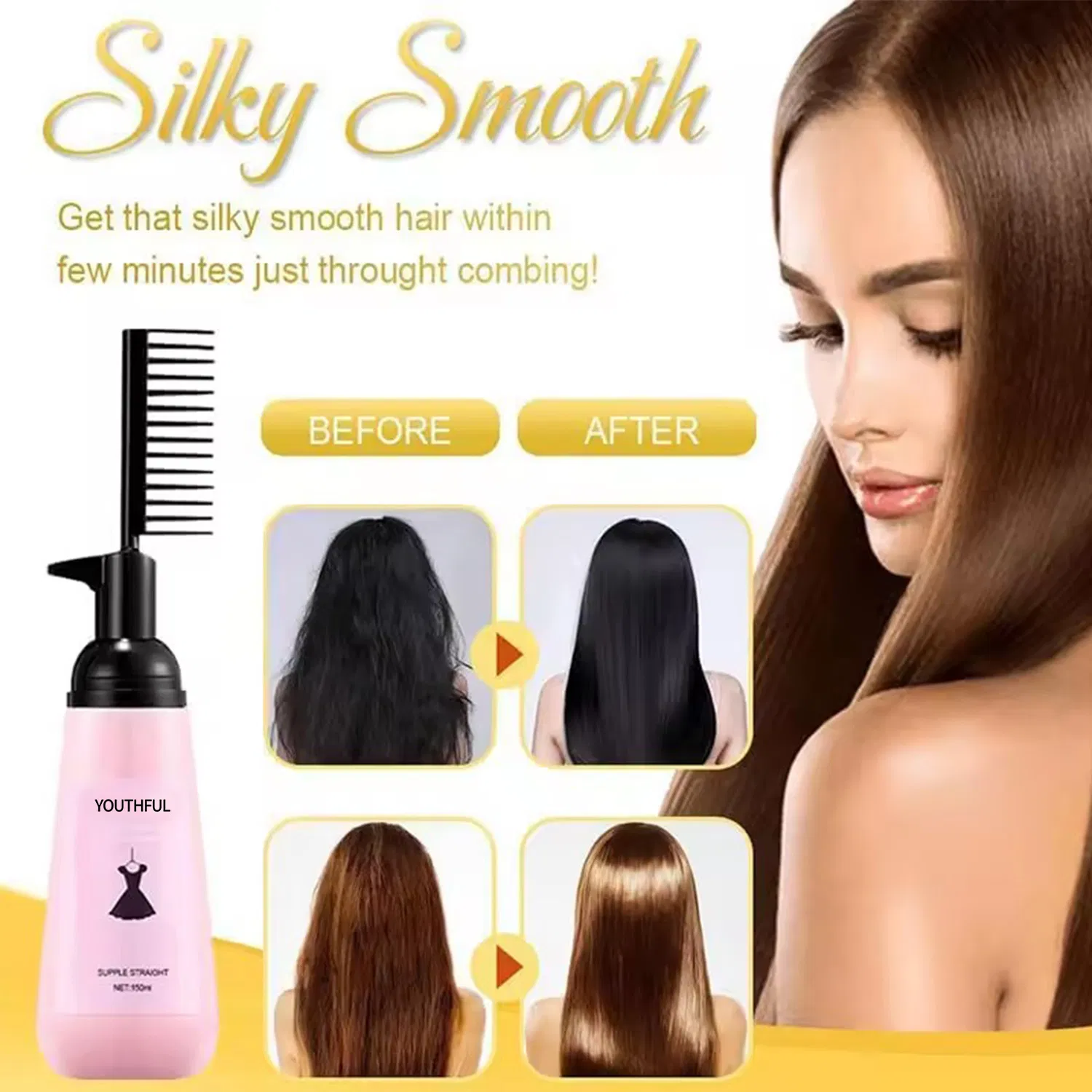 150ml Wash Straight and Soft Hair Straightening Cream
