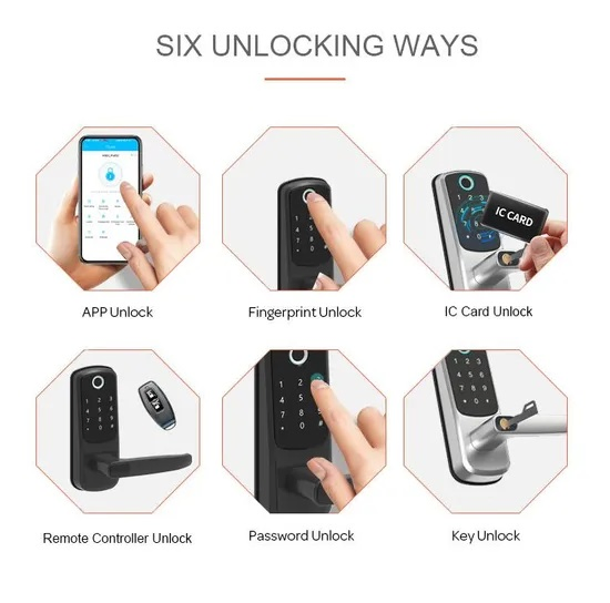 Fingerprint Sliding Handle Keyless Digital Smart Door Lock Door Password Smart Lock