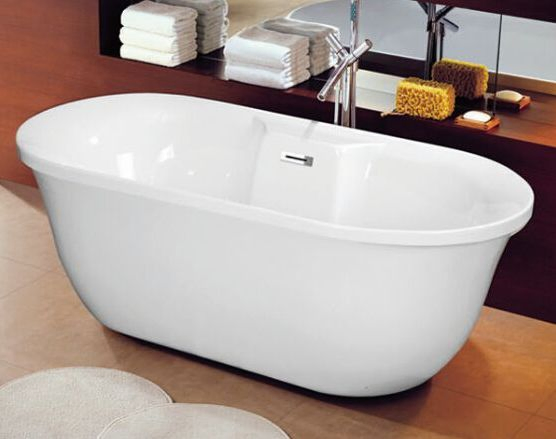 1700 Acrylic Freestanding Bath Tub Solid Surface PP Bathtub SPA Customized