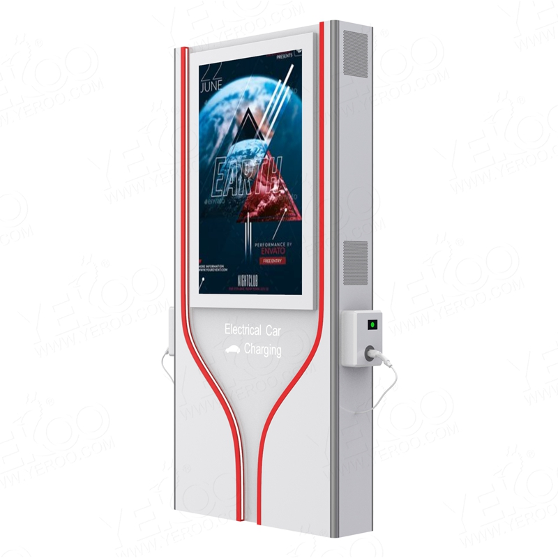 Shopping Mall Digital Video Advertising P4 Full Color LED Screen Light Box with EV Charger