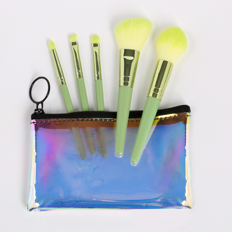 5PCS Travel Brush Set Makeup Brush with Wallet Box