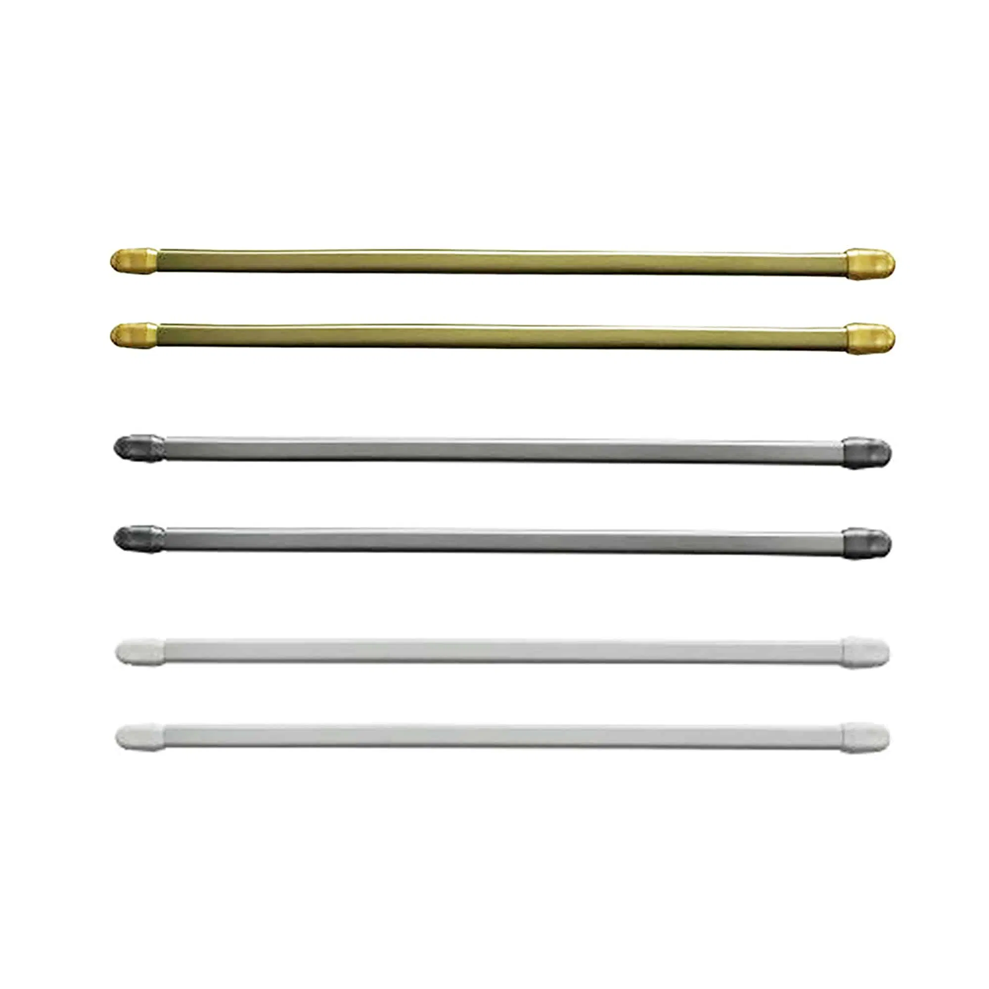 Magnetic Curtain Rod with Decorative Finial Cafe Rod Telescope Curtain Pole for Panel Curtains