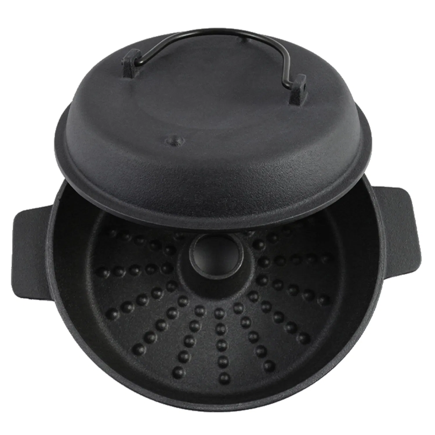 Чугунный гриль-котелок с антипригарным покрытием