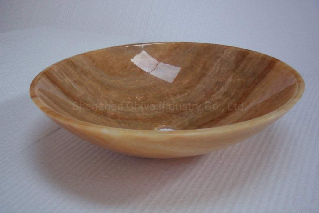 Honey Onyx Natural Stone Wash Basin Marble Sinks Bathroom Accessories Facatory Price