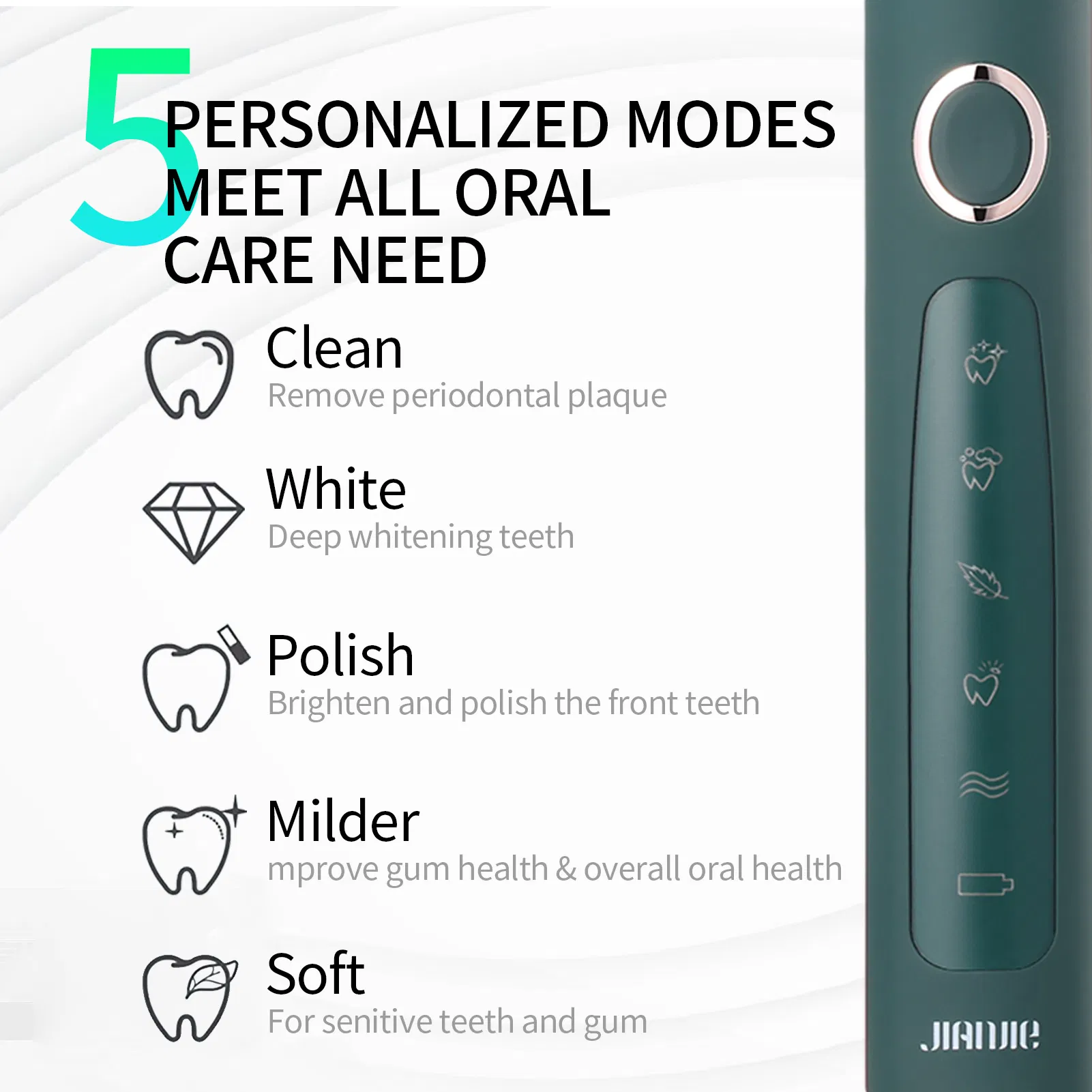 Easy Holding Oral Care Whitening Personalized Electric Toothbrush