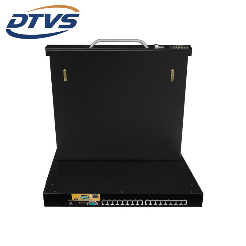 China Manufacturer 16-Port RJ45 Kvm Console 19" 1u Rackmount Cat5
