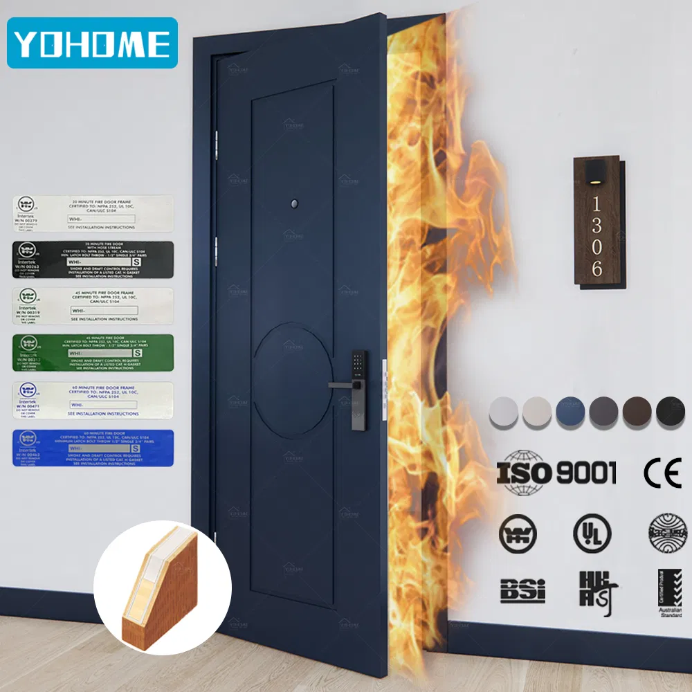 China Top Factory Custom UL/En/BS/as Certified List Hotel Fire Proof Doors for Hotel Room Wooden Fire Rated Doors Hotel Fireproof Doors Wood Fire Doors