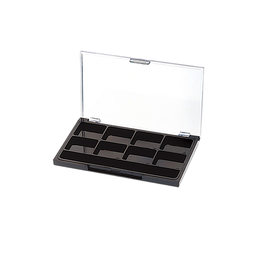 Unique Shape 8 Color Plastic Eyeshadow Palette Case Compact Box Cosmetic Packaging Y066-1