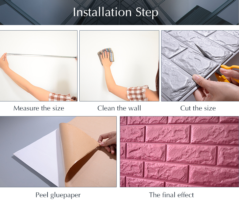 Background Decoration 3D Foam Wallpaper Peel and Sticker