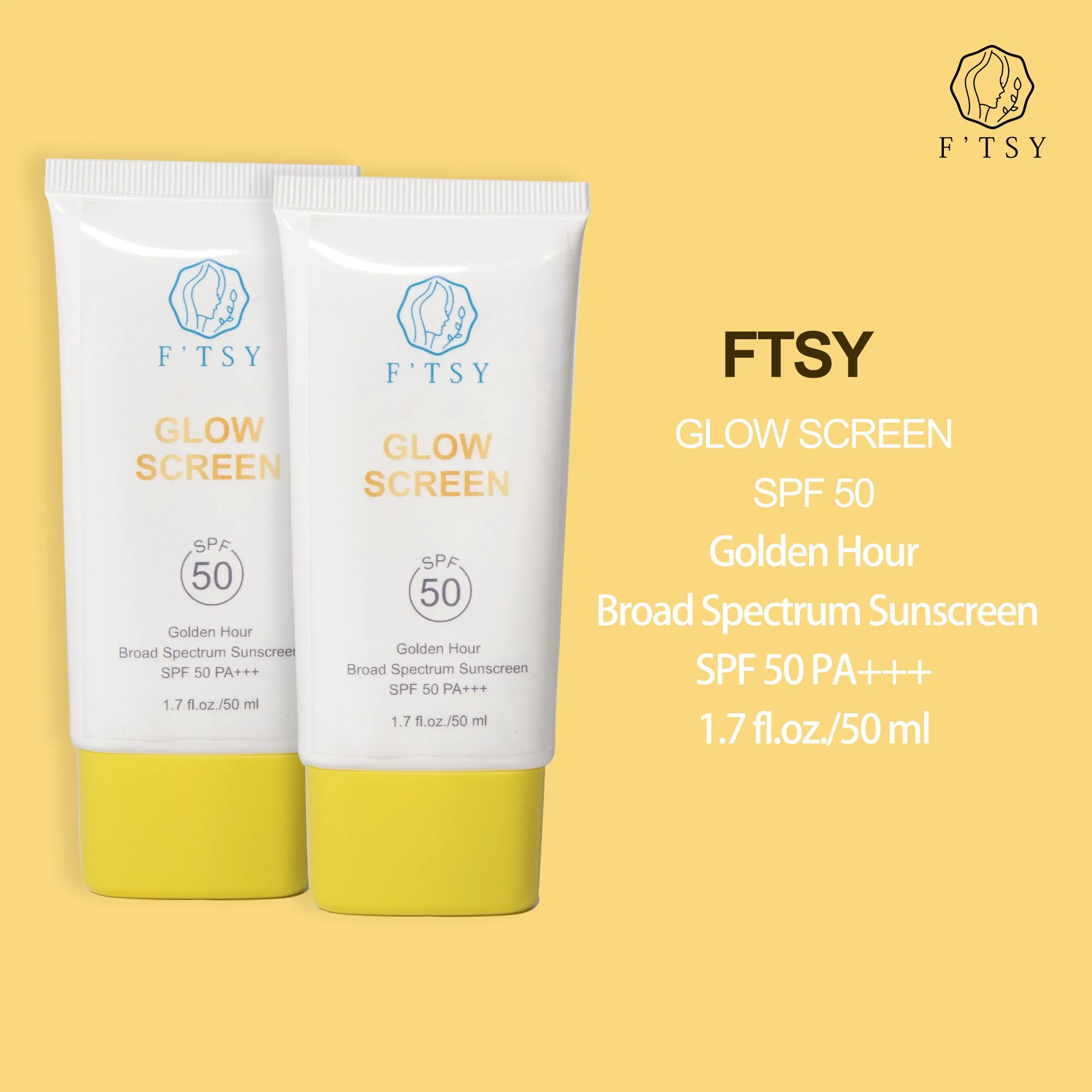 Wholesale Natural Organic SPF50 Face Sunscreen Body and Face Glow Sunscreen